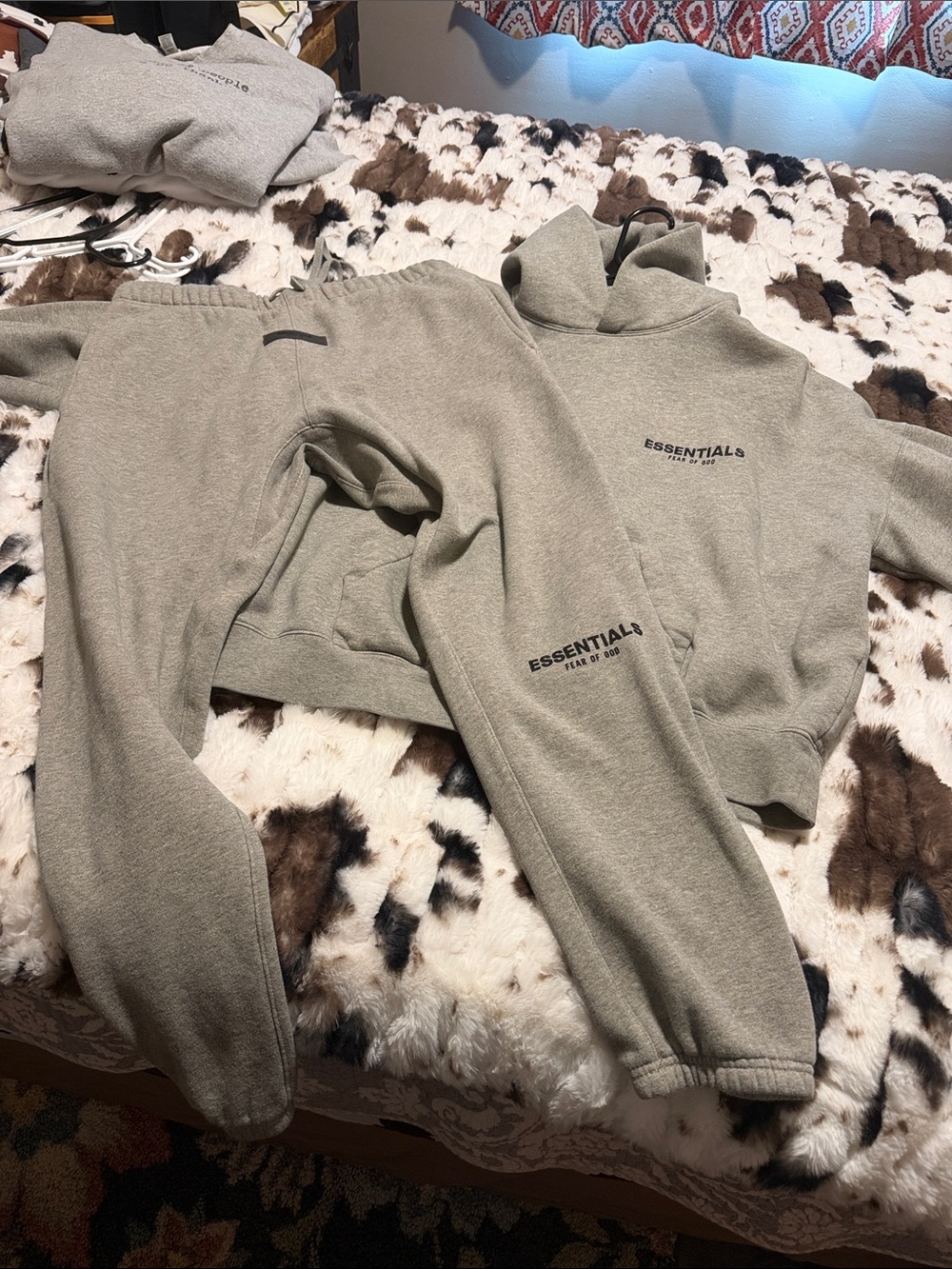ESSENTIALS Kids Taupe Sweatpants & Hoodie Set